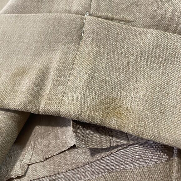 Ann Taylor LOFT Trousers Wool Wide Leg Cuffed Lined Mid Rise Pants Women 2 Beige - Picture 4 of 9